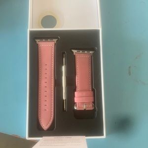Apple Watch band pink leather